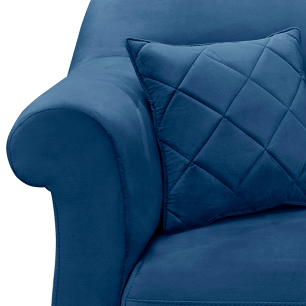 Poltrona Abruzzo Suede Azul Marinho