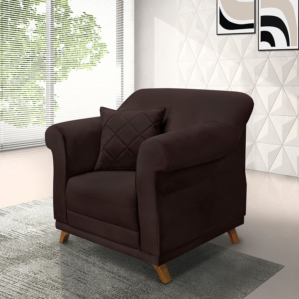 Poltrona Abruzzo Suede Café
