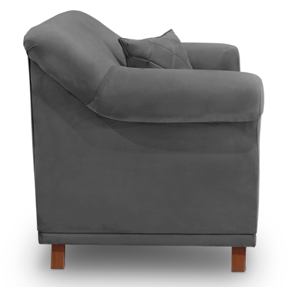 Poltrona Abruzzo Suede Cinza