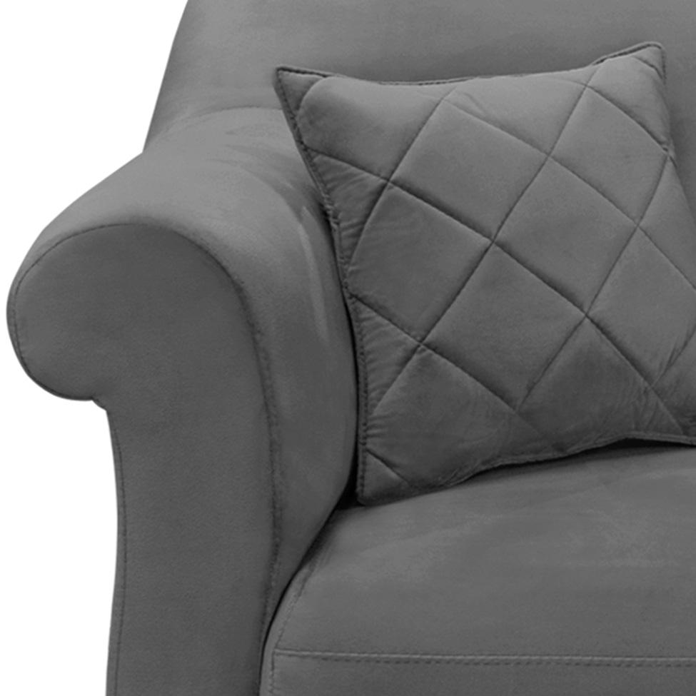 Poltrona Abruzzo Suede Cinza