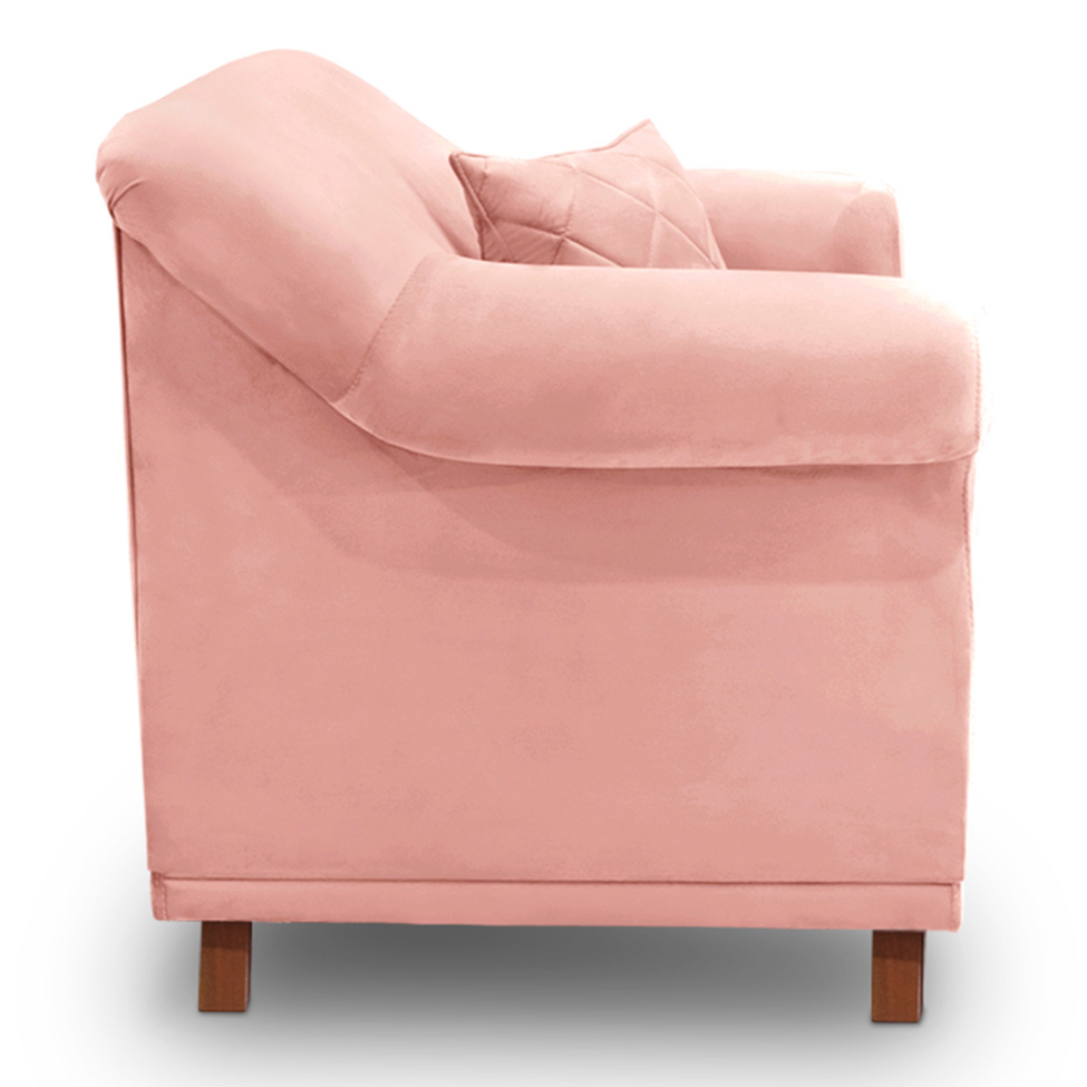 Poltrona Abruzzo Veludo Rosa