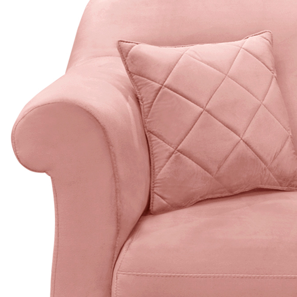 Poltrona Abruzzo Veludo Rosa