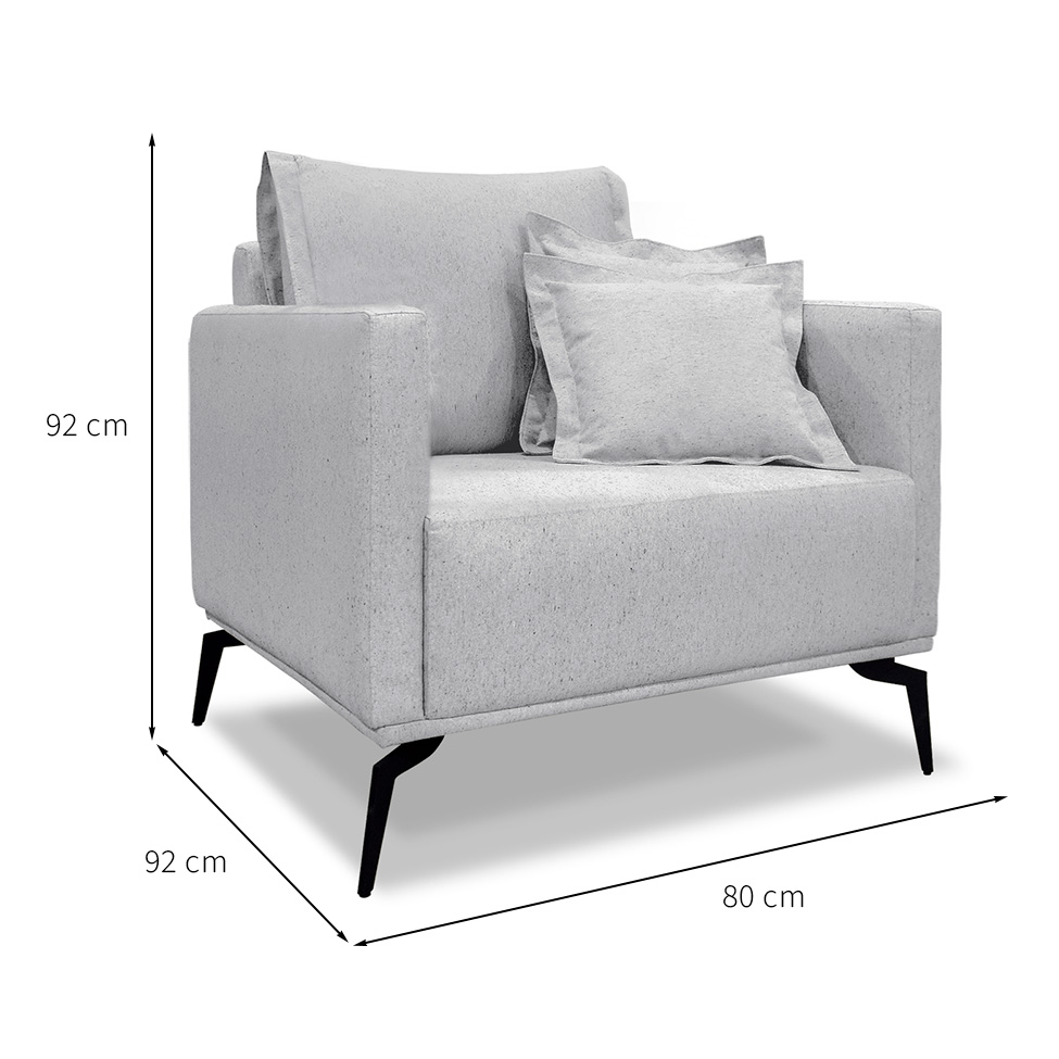 Poltrona Lazio Linho Grigio
