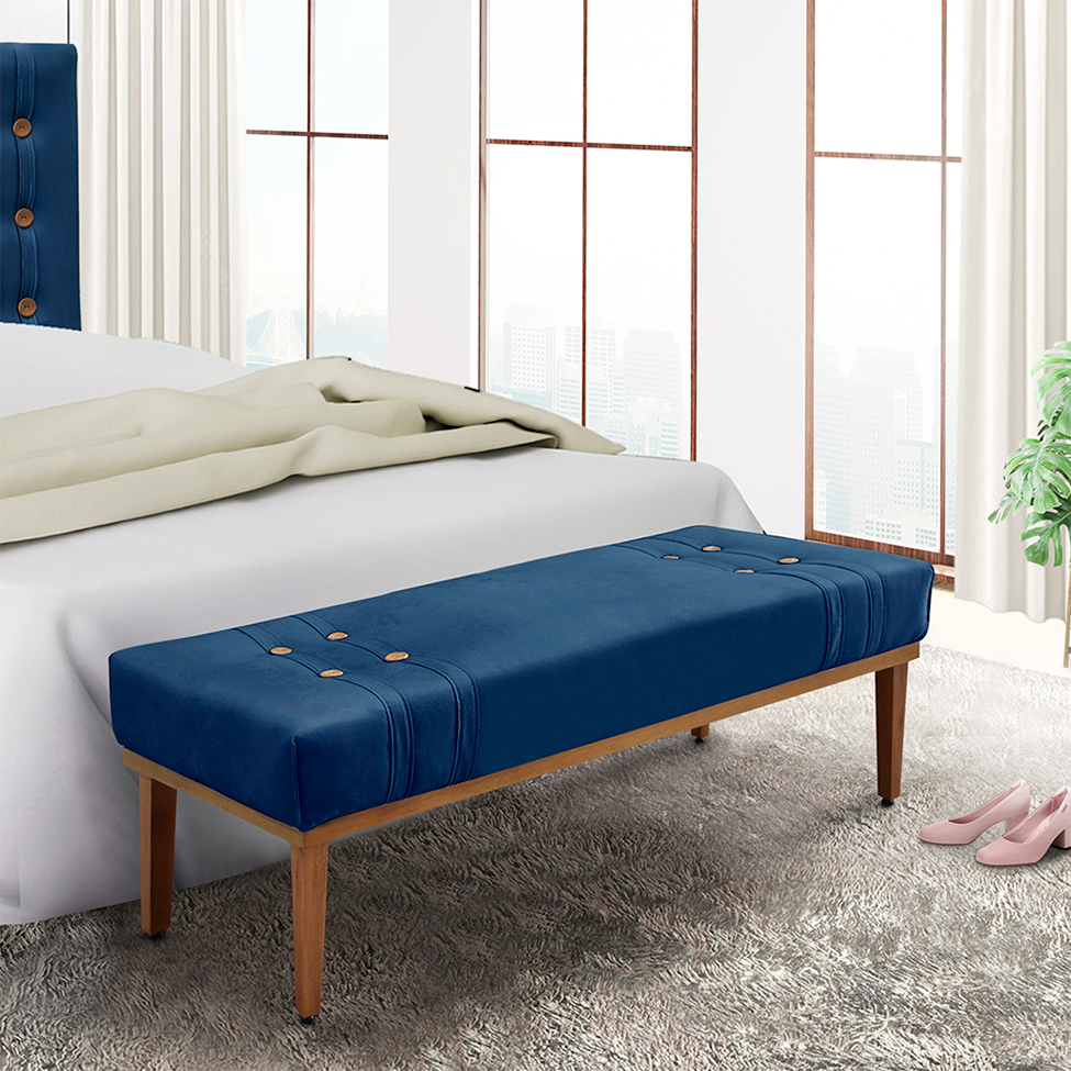 Recamier Gênova Suede Azul Marinho 90 cm