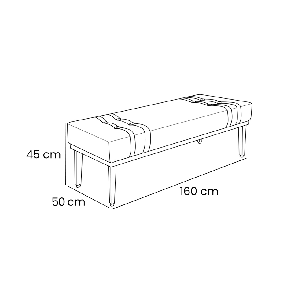 Recamier Gênova Suede Bege 160 cm
