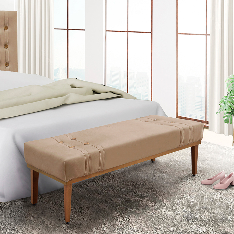 Recamier Gênova Suede Bege 90 cm