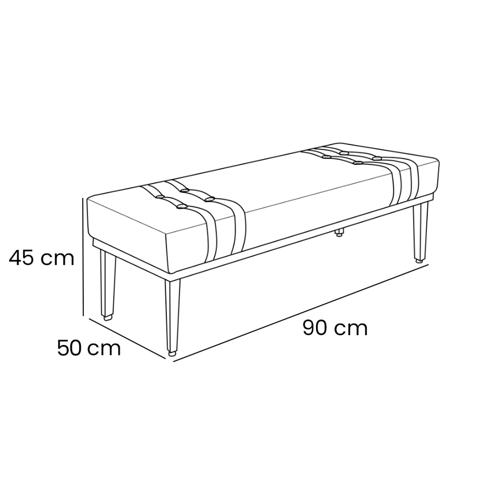Recamier Gênova Suede Bege 90 cm