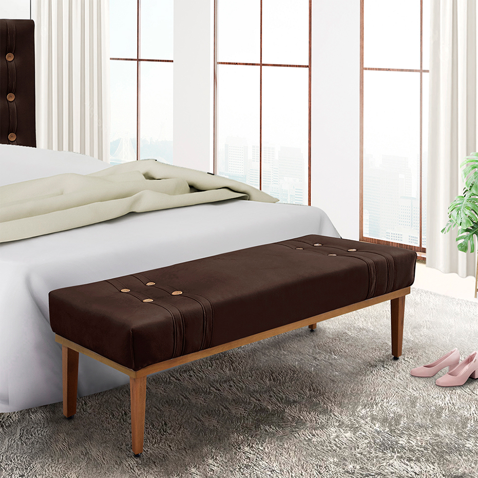 Recamier Gênova Suede Café 90 cm