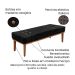Recamier Gênova Suede Preto 195 cm