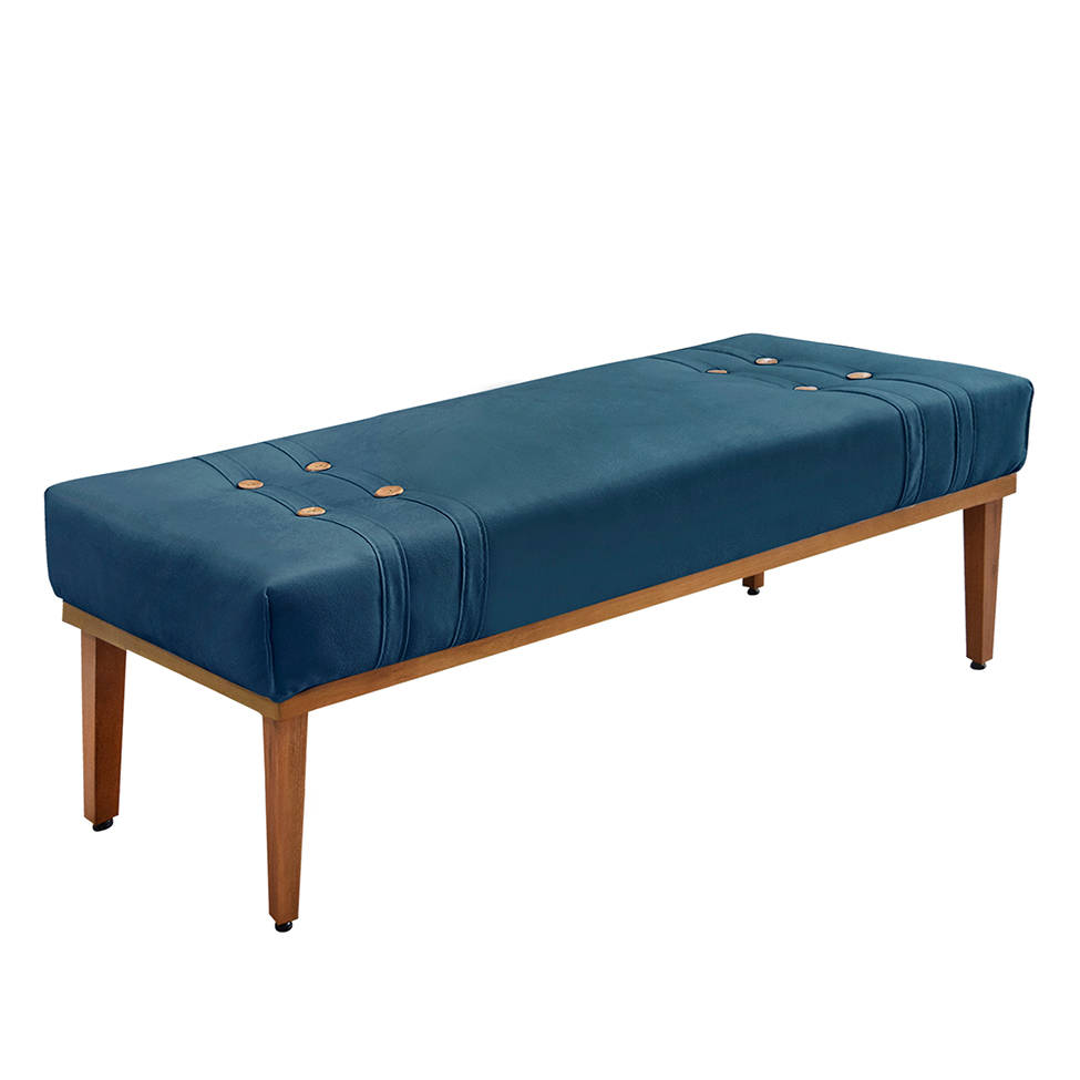 Recamier Gênova Veludo Azul Marinho 140 cm