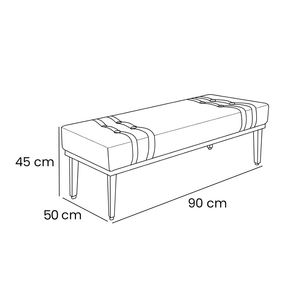 Recamier Gênova Veludo Azul Marinho 90 cm