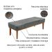 Recamier Gênova Veludo Cinza 140 cm