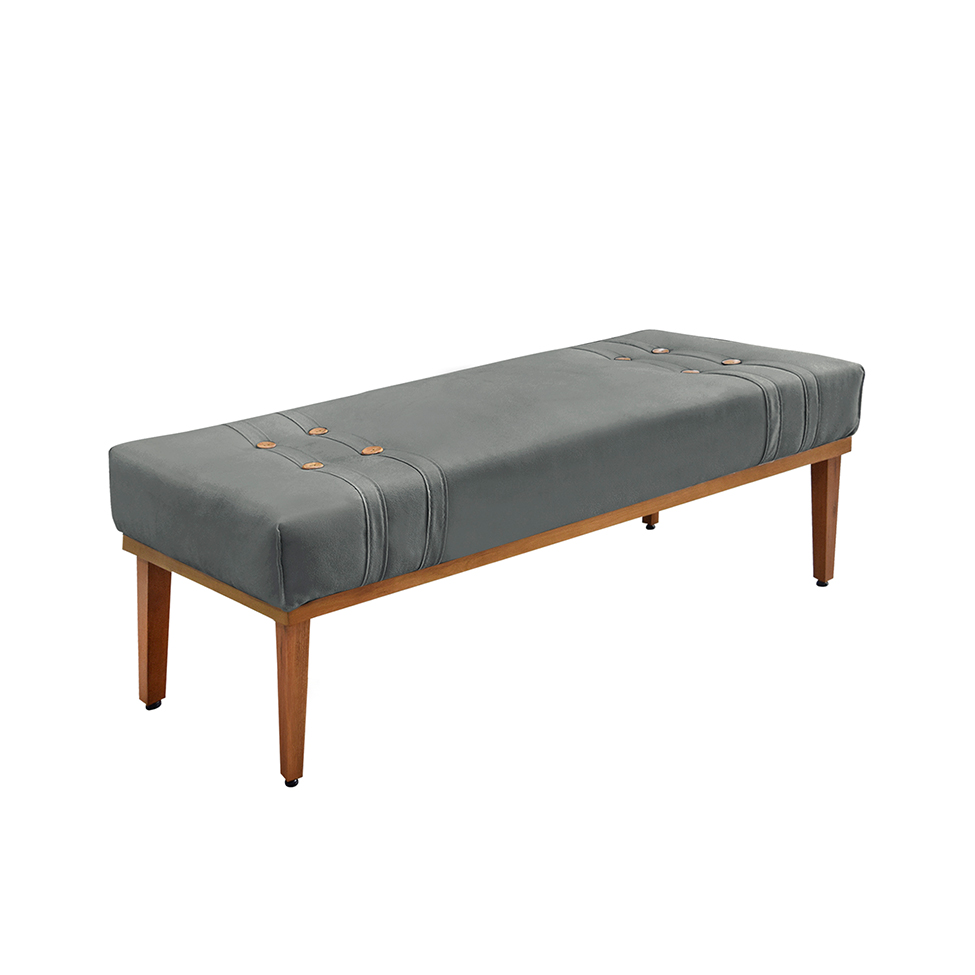 Recamier Gênova Veludo Cinza 160 cm