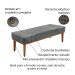 Recamier Gênova Veludo Cinza 160 cm
