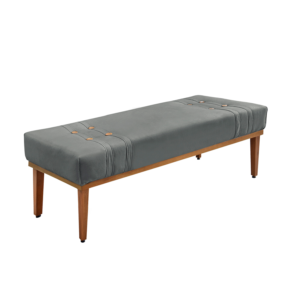 Recamier Gênova Veludo Cinza 90 cm