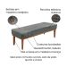 Recamier Gênova Veludo Cinza 90 cm