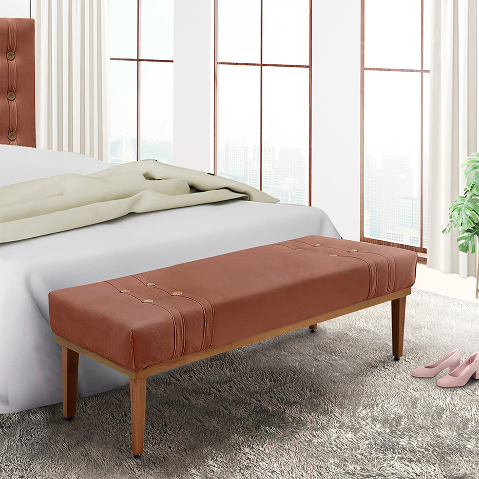 Recamier Gênova Veludo Cobre 140 cm