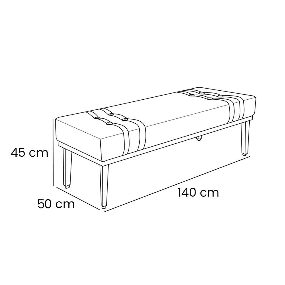 Recamier Gênova Veludo Cobre 140 cm