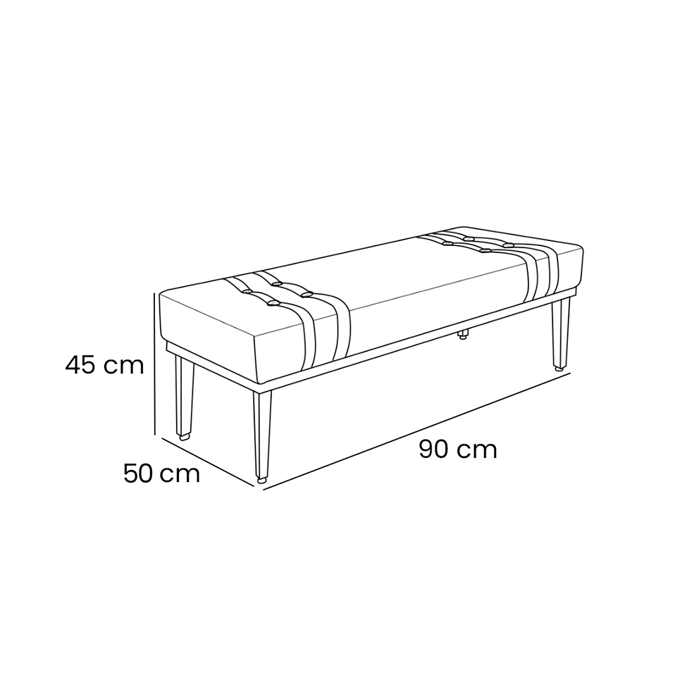 Recamier Gênova Veludo Cobre 90 cm