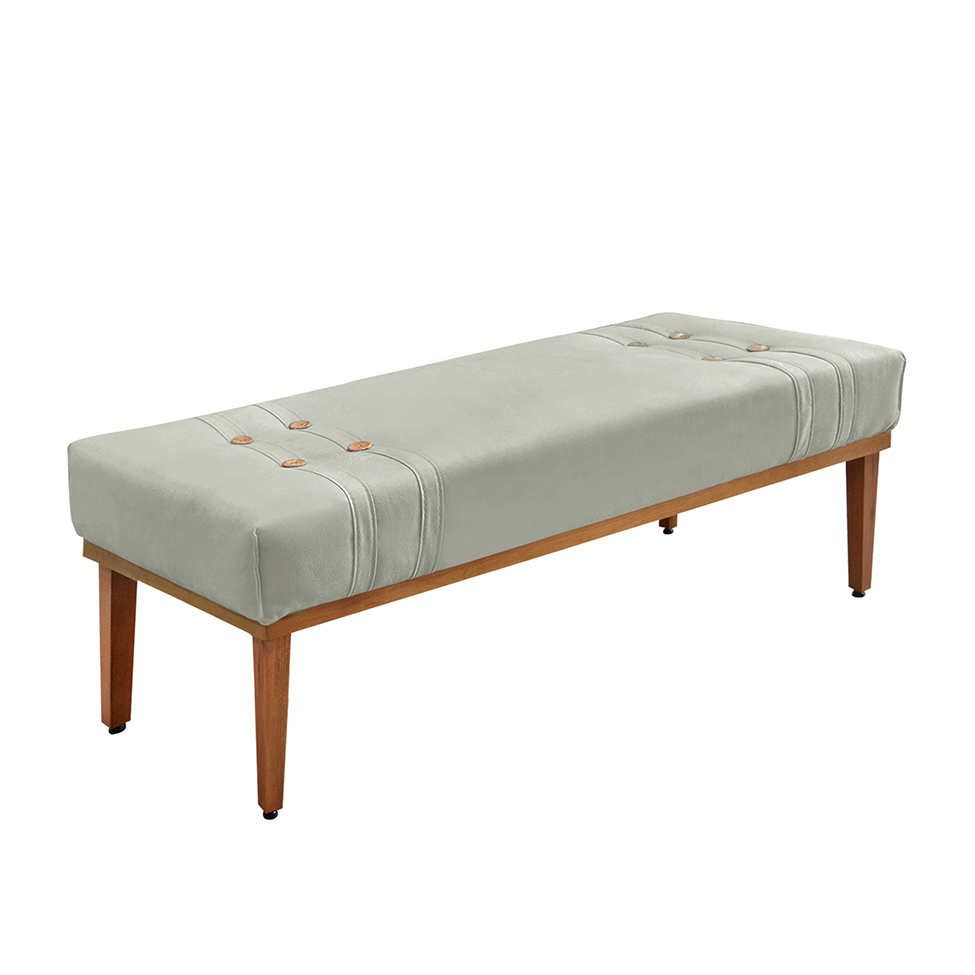 Recamier Gênova Veludo Prata 140 cm