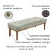 Recamier Gênova Veludo Prata 140 cm