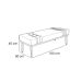 Recamier Gênova Veludo Prata 160 cm