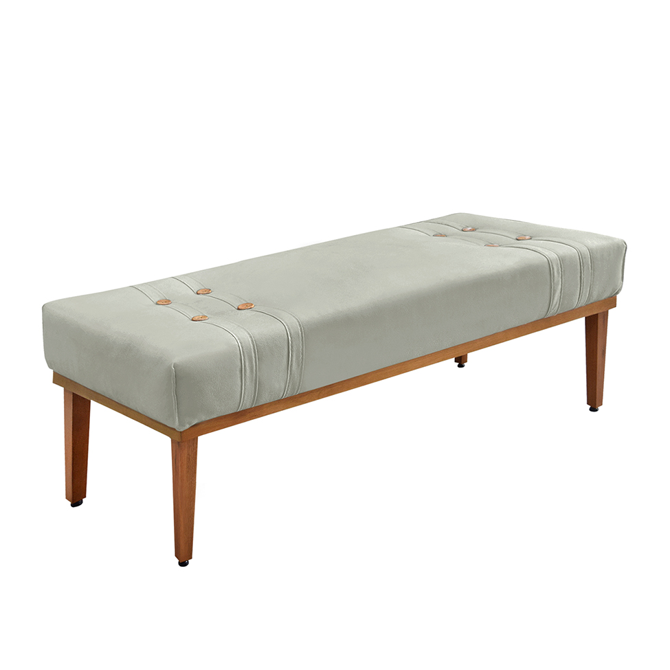 Recamier Gênova Veludo Prata 90 cm