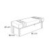 Recamier Gênova Veludo Prata 90 cm