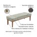 Recamier Gênova Veludo Prata 90 cm