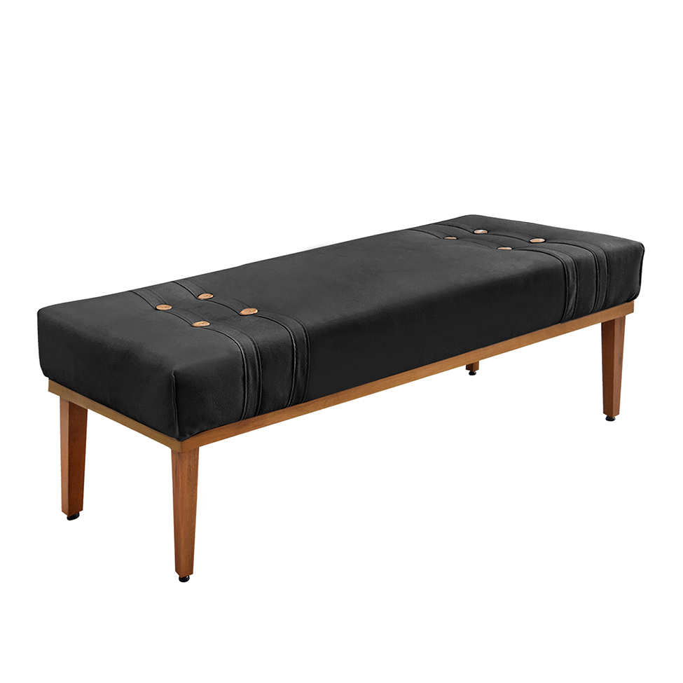 Recamier Gênova Veludo Preto 195 cm