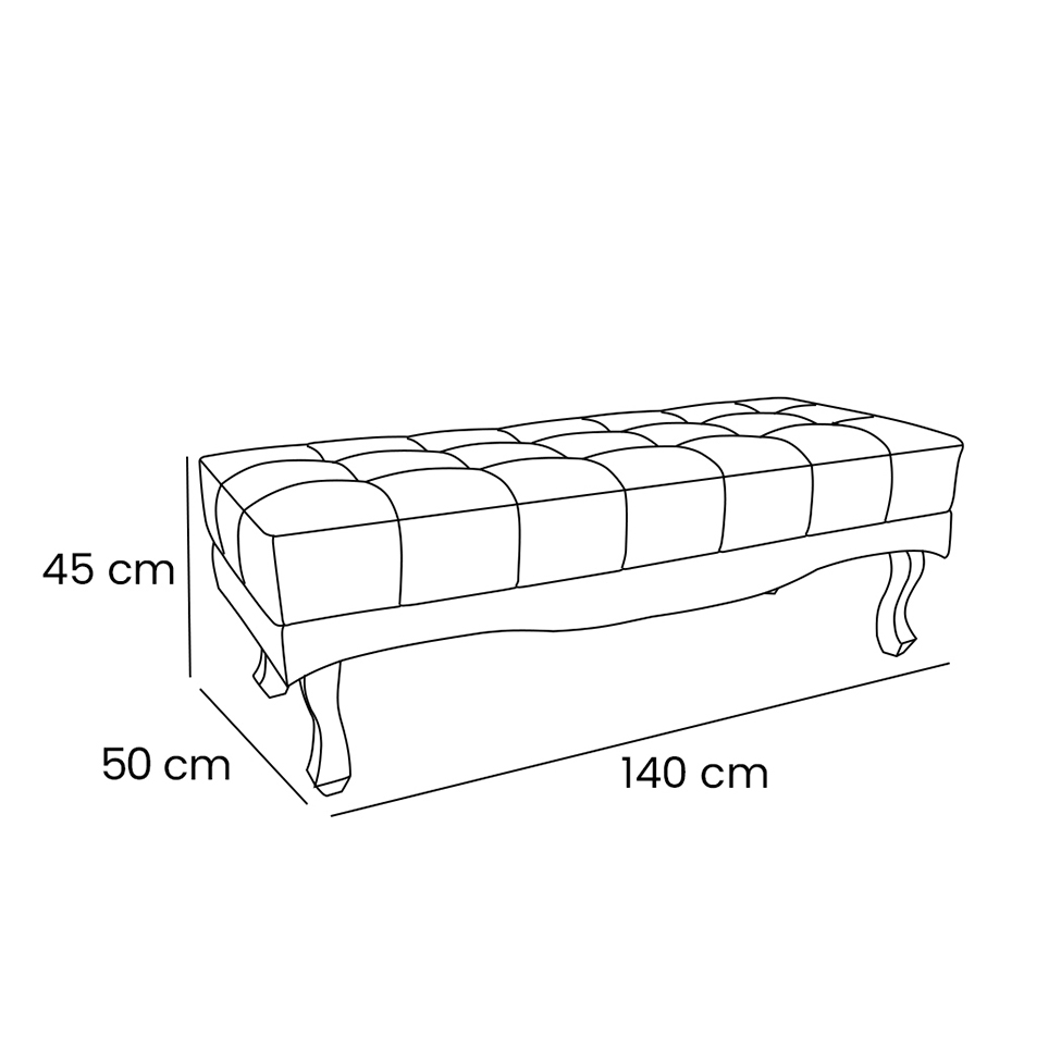 Recamier Vicenza Suede Bege 140 cm