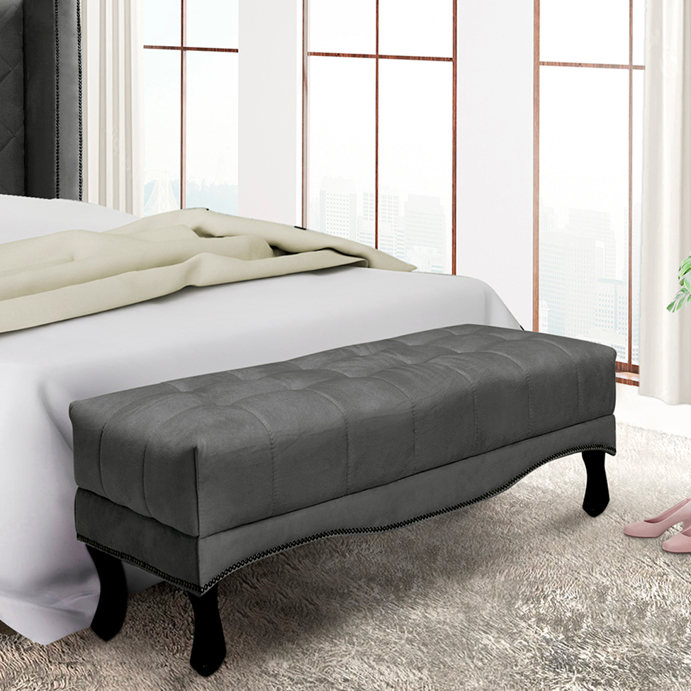 Recamier Vicenza Suede Cinza 160 cm
