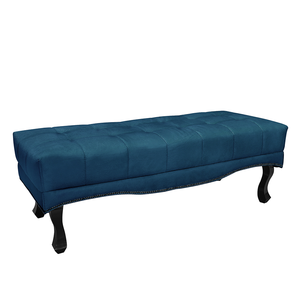 Recamier Vicenza Veludo Azul Marinho 195 cm