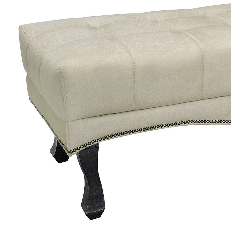 Recamier Vicenza Veludo Bege 140 cm