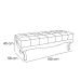Recamier Vicenza Veludo Cinza 140 cm