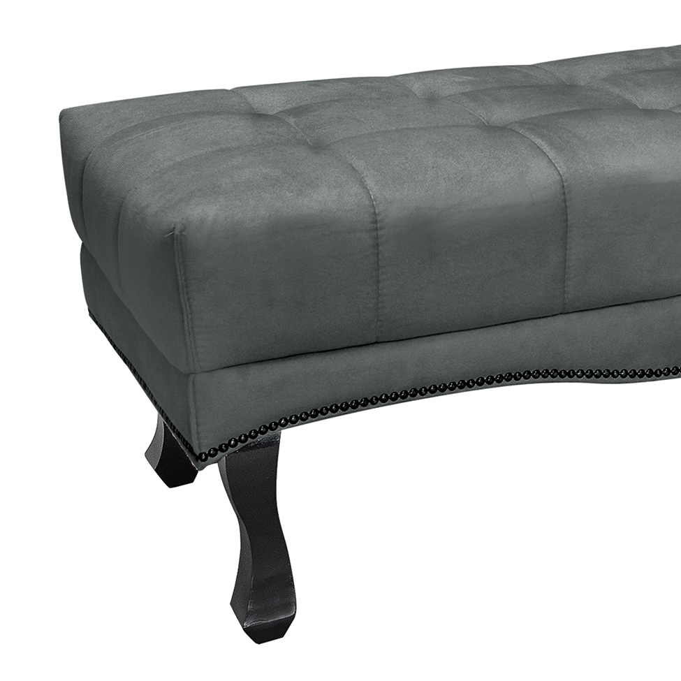 Recamier Vicenza Veludo Cinza 140 cm