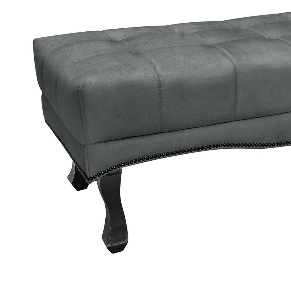 Recamier Vicenza Veludo Cinza 160 cm