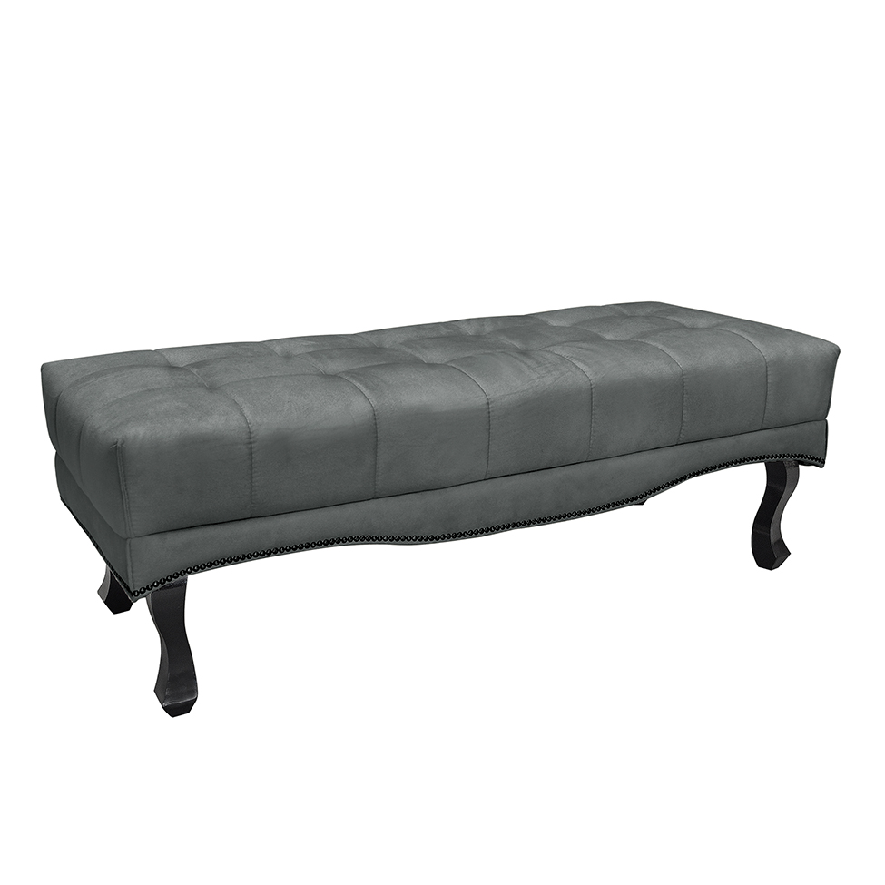 Recamier Vicenza Veludo Cinza 195 cm