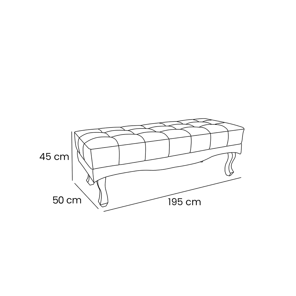 Recamier Vicenza Veludo Cinza 195 cm