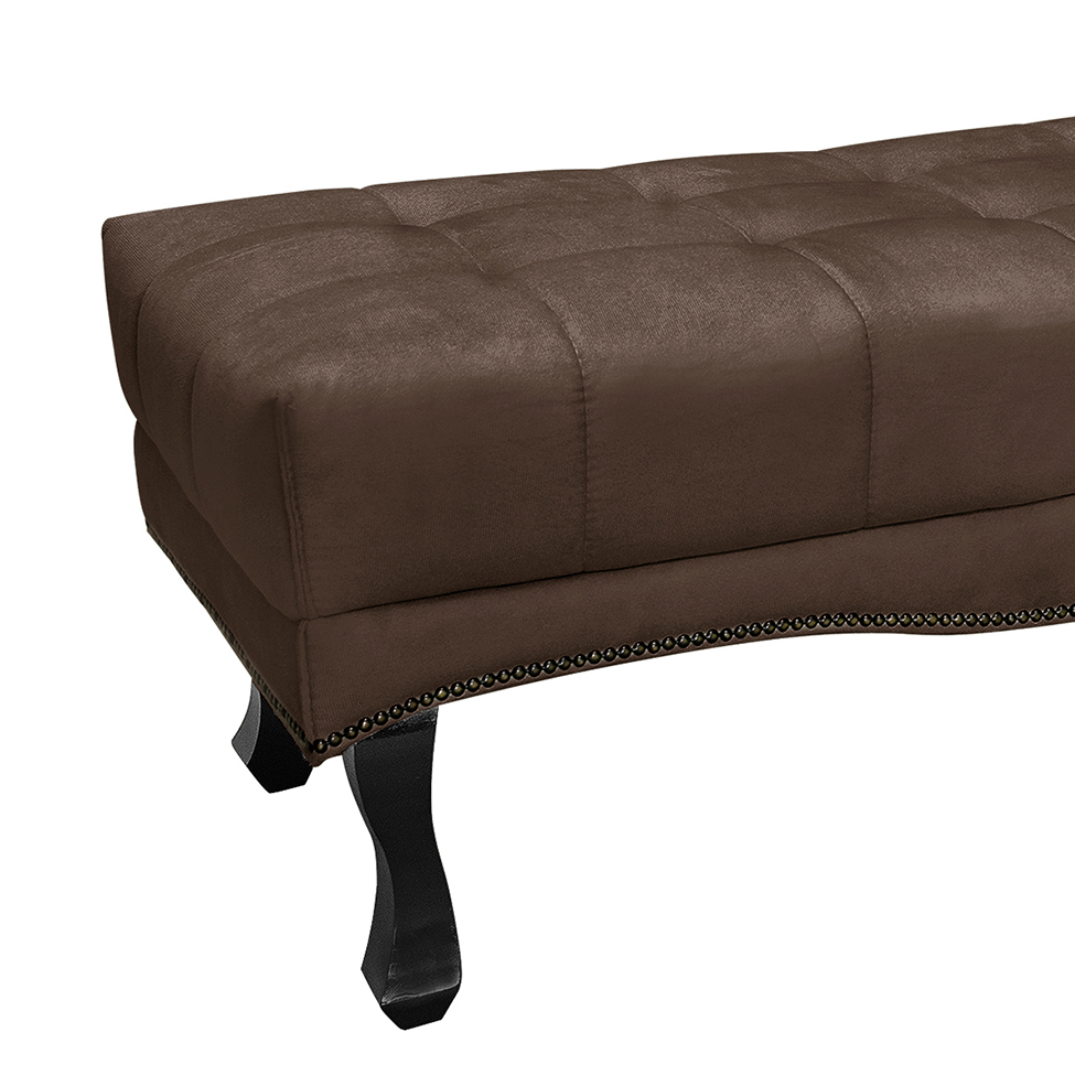 Recamier Vicenza Veludo Marrom 140 cm