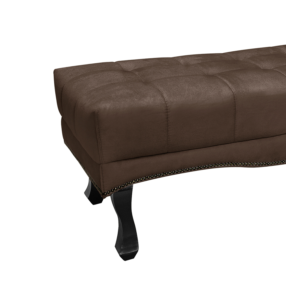 Recamier Vicenza Veludo Marrom 160 cm
