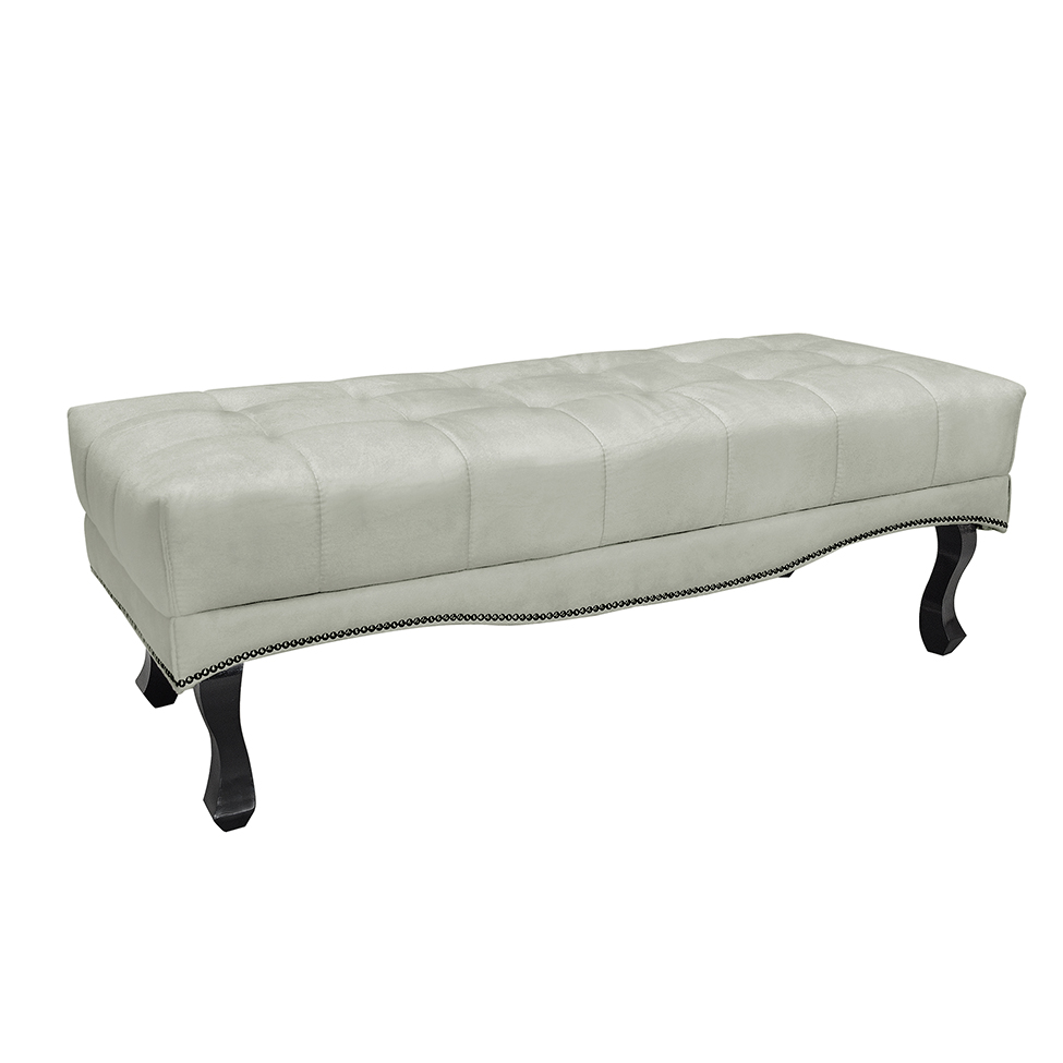 Recamier Vicenza Veludo Prata 140 cm