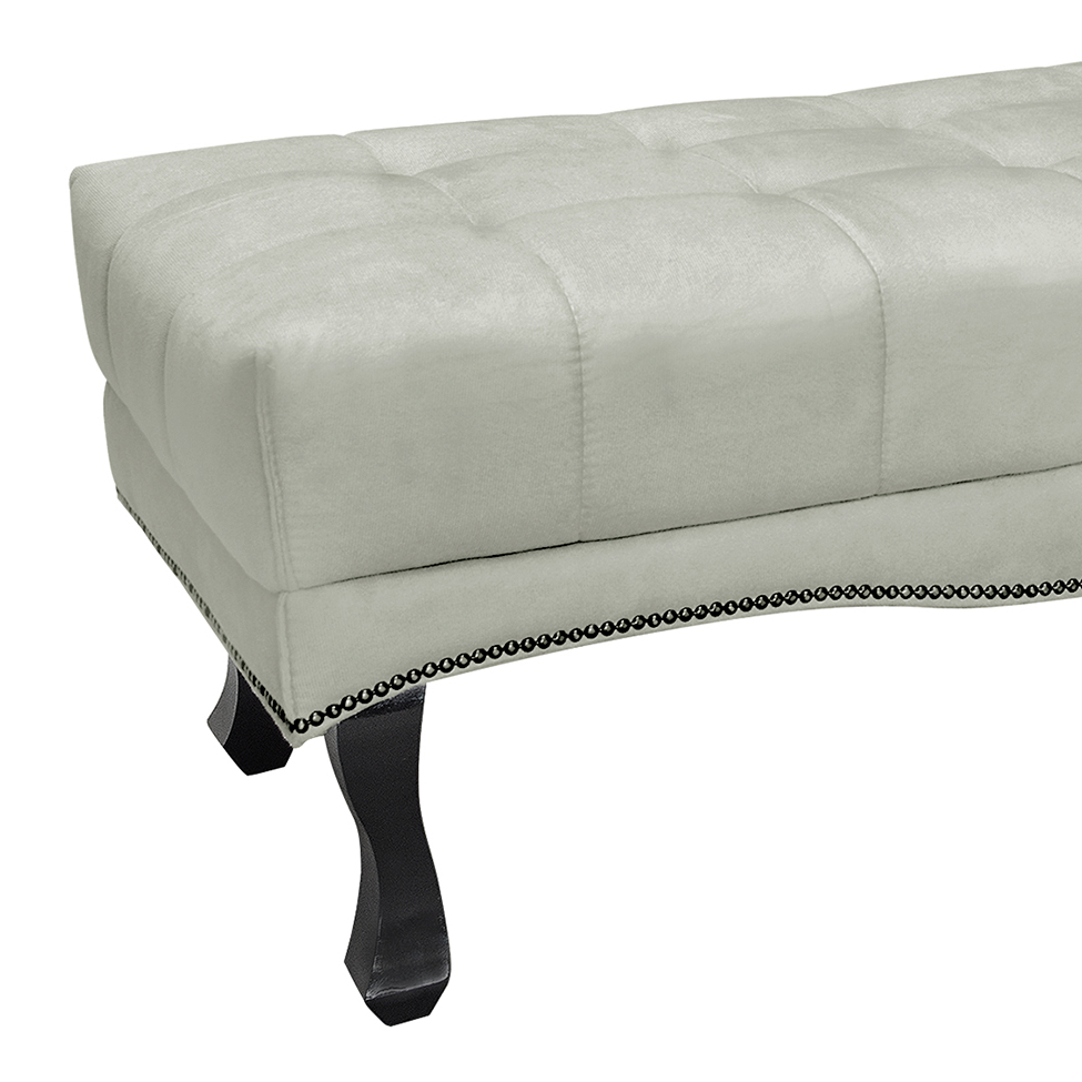 Recamier Vicenza Veludo Prata 140 cm