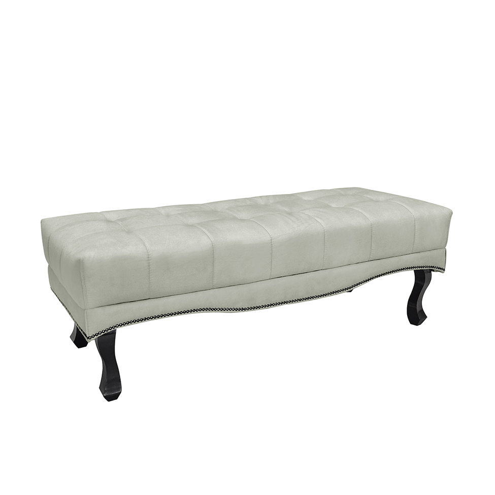 Recamier Vicenza Veludo Prata 160 cm