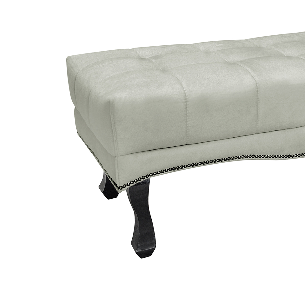 Recamier Vicenza Veludo Prata 195 cm