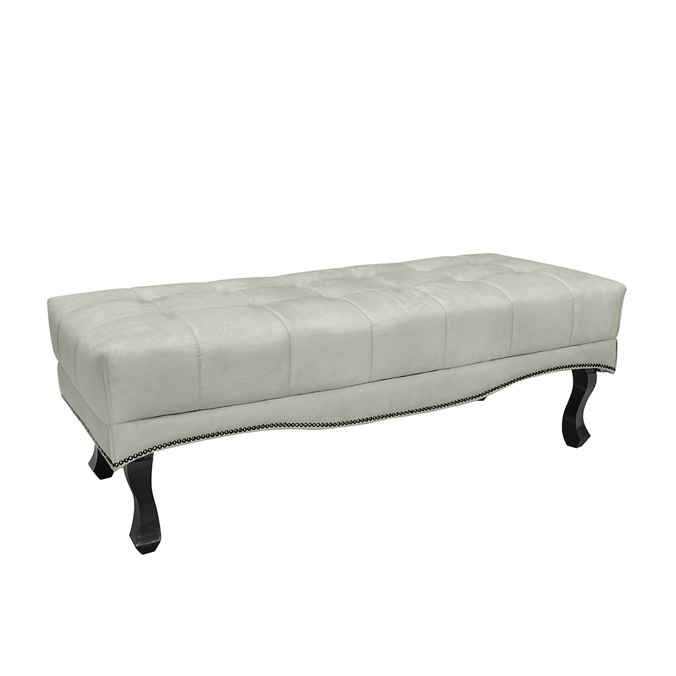 Recamier Vicenza Veludo Prata 90 cm