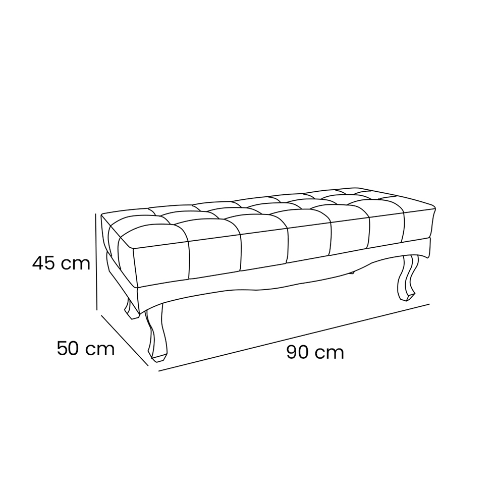 Recamier Vicenza Veludo Prata 90 cm