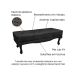 Recamier Vicenza Veludo Preto 195 cm