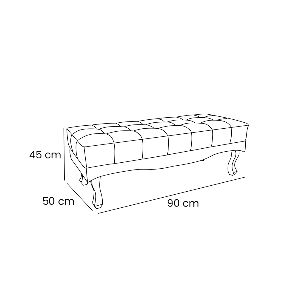 Recamier Vicenza Veludo Preto 90 cm