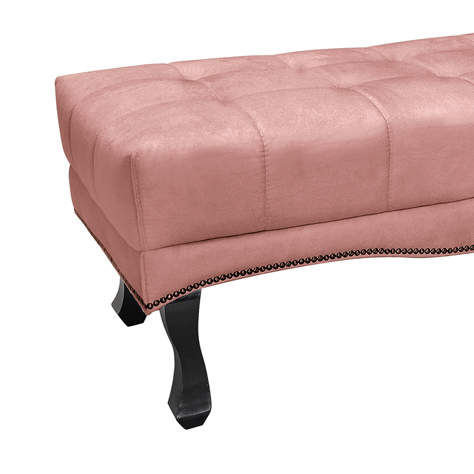 Recamier Vicenza Veludo Rosa 140 cm